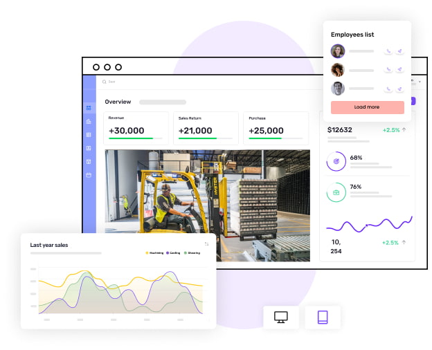 Manufacturing software dashboard