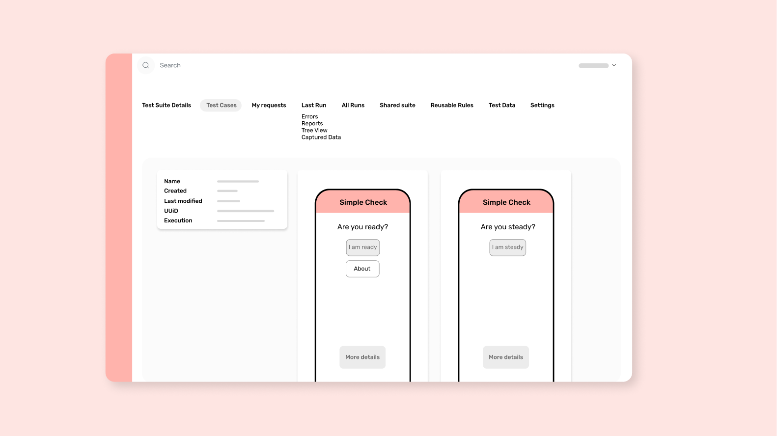 A concept of a mobile app testing environment highlighting a QA screen