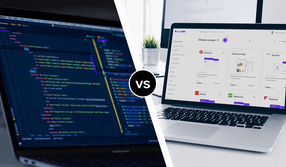 Restaurant app developers vs an online app builder?