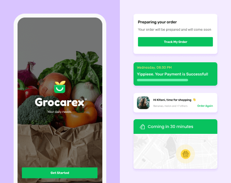 Grocarex, a grocery app splash screen