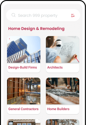 Home renovation mobile app screen