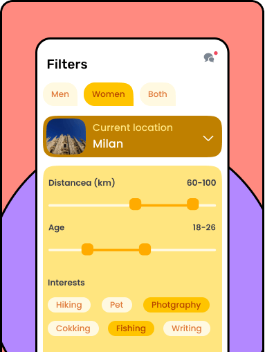 Location dating app screen