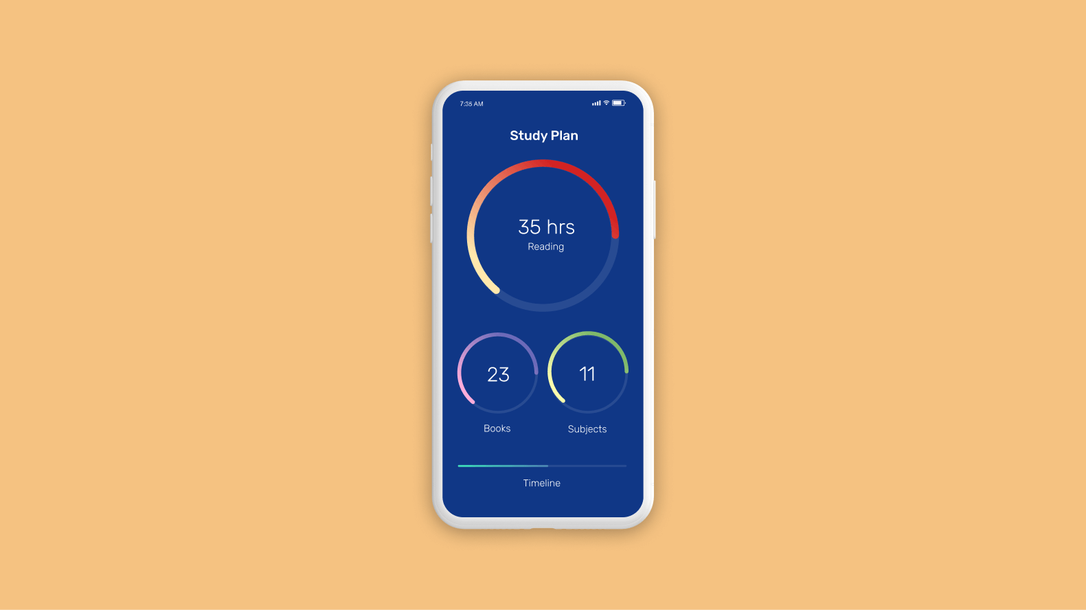 Study progress tracking app screen