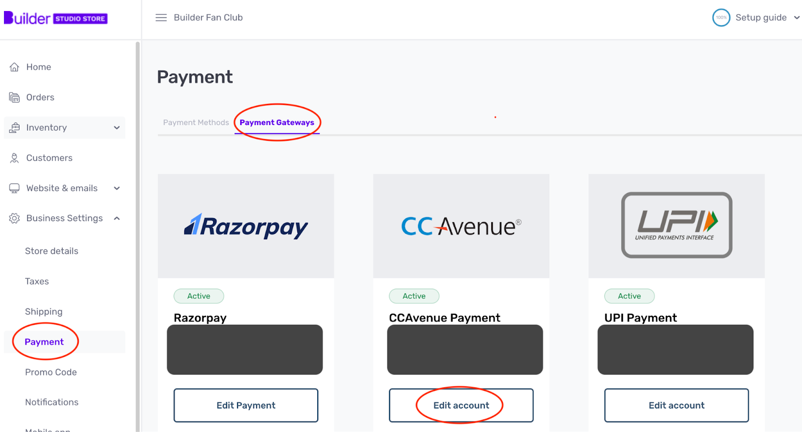 setup payments