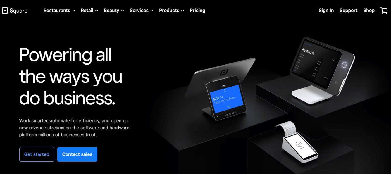 Square’s website screenshot.