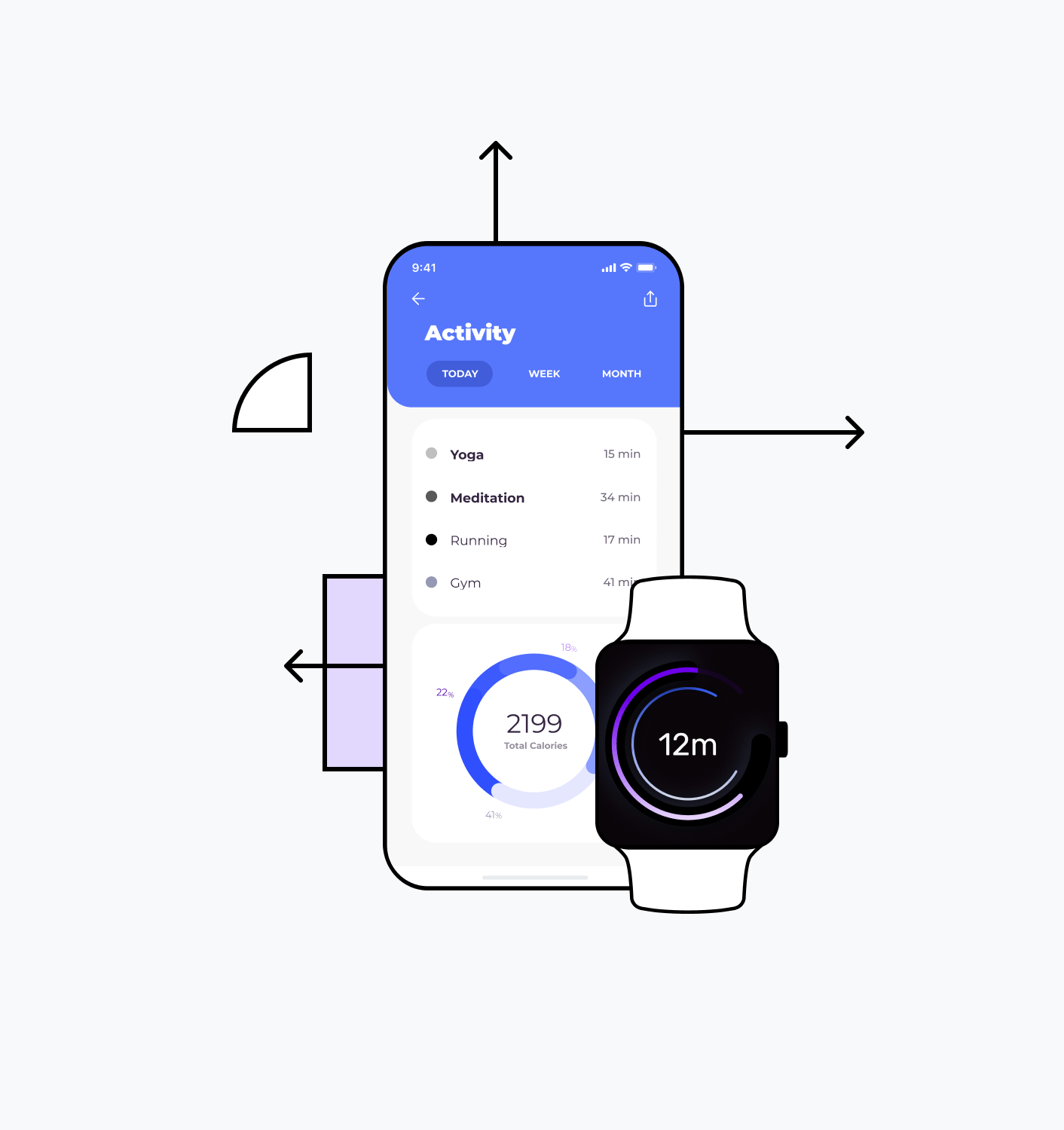 Wearable app technology illustration